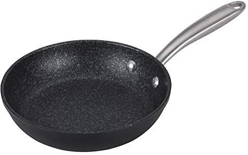 Prestige Scratch Guard Non Stick Frying Pan 29cm - Suitable as Induction Frying Pan, Scratch Resistant, Easy Cleaning Ceramic Exterior with Steel Base, Oven & Dishwasher Safe Cookware, Black