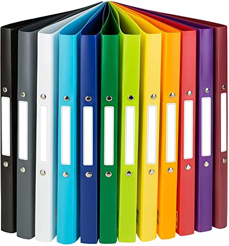 Idena 10426 Ringbuch DIN A4, im 24er Set, 2-Ring-Mechanik, 20 mm breit, in 12 Farben (jede Farbe 2x)