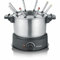 SEVERIN FO2473 Elektrisches Fondue für 8 Personen mit abnehmbarem Topf aus Edelstahl, inkl. Spritzschutz und Gabeln