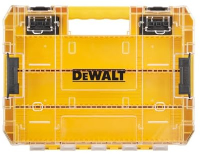 DeWALT Werkzeugkasten, Transparent, 3 Abteilungen, Kunststoff, 2 kg max. Gewicht, nicht wasserfest, mit Trennwand, Organizer, Screws, Bits, Zubehöraufbewahrung, Stapelspeicherung, DT70839-QZ