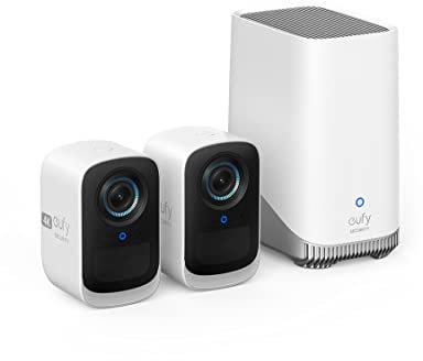 eufy Security eufyCam S300 (eufyCam 3C) Kit 2-CAM Outdoor Security Camera, Wireless, 4K Camera, Expandable Local Memory up to 16TB, AI Face Recognition, Night Vision