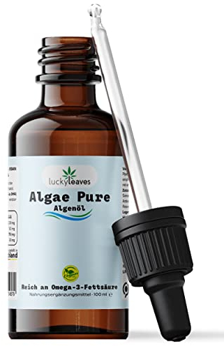 Lucky Leaves - Algenöl zitrone - Algae Pure / 2000 mg Omega-3, EPA und DHA 3:2 / Vegan (1 x 100 ml)