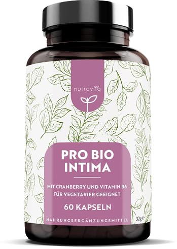 ProBio für Frauen - Formuliert für die der Frau - 60 vegane Kapseln - Bis zu 40 Milliarden KBE - 5 Stämme Lactobacillus mit Cranberry und Vitamin B6 - Nutravita