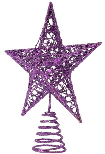 ifundom Decorazione Natalizia Stella in Cima Allalbero Cima Dellalbero Puntale Per Albero in Metallo Puntale Per Albero Da Esterno Ferro Da Stiro Natale 3d Viola Decorazione Dell'albero