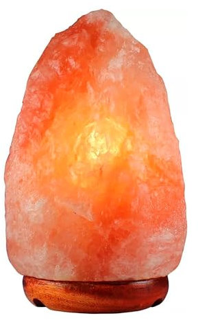 RevolutionLine - Lampara Pequeña de Sal Natural del Himalaya | Peso aproximado 3 kg | Alimentación eléctrica, con Bombilla incluida | Beneficiosa para la salud | Producto único y tallado a mano
