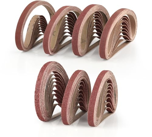 70 st slipband 10 x 330 mm, slipbands-set 10 x korn 40/60/80/120/150/240/400, professionellt slippapper-slipbandsset för bandslipar, slipning, fil, slipning och rostning
