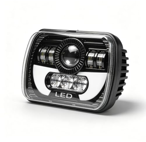 Leapiture 5x7in 90W Faro Universal Luz Cuadrada Faro De Haz Alto Y Bajo Instalación De Faros Delanteros Conversión De Faros LED Para Automóvil