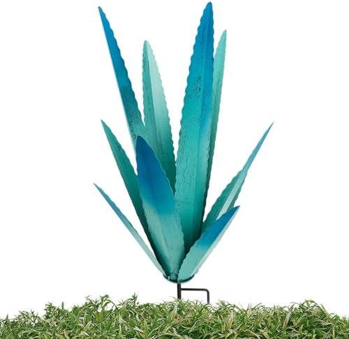 Generico Escultura de metal de planta de agave - Estatua de jardín de flores de metal | Esculturas de jardín de flores Agave, arte de jardín de metal de agave, escultura de plantas de agave de metal