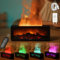 Airmpa Flammen Aroma Diffuser, Diffuser ätherische öle mit LED Kamin, Duftöl Diffuser mit Fernbedienung, und 7 Arten LED Lichtfarben mit Timer, Perfekt für Zuhause Büro Schlafzimmer (Schwarz)