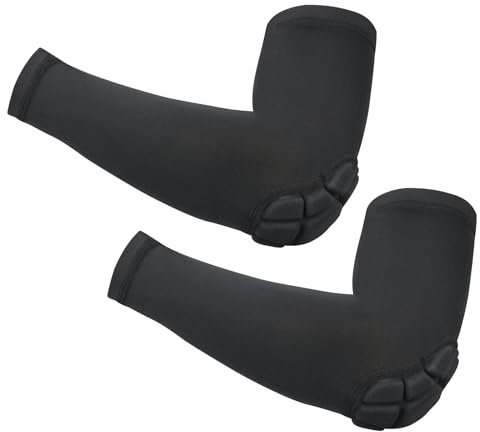 Daelesr Coderas Deportivas, Manga para Codo, Coderas Futbol Manga Baloncesto, Protecciones Codo para Futbol Sala Portero Balonmano Voleibol, 2 unidades, L, Negro