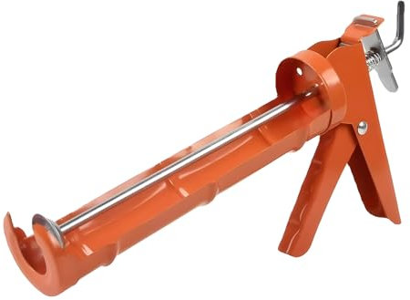 Caulking Gun, Caulk Gun No Drip, Smooth Rod 10 oz Caulk Gun for standard Caulk tubes, 15:1 Thrust Ratio Fits All Caulks - Industrial/DIY Home Use - All Steel Build for Dap, Sealants, etc. (Orange)