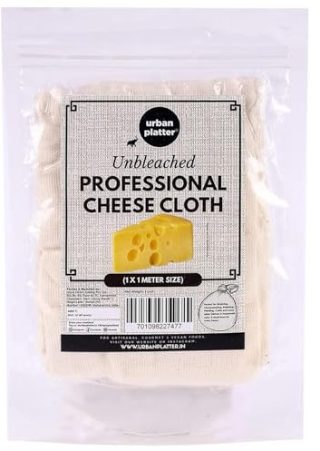 Premium Cotton Professional Cheese Making Unbleached Cloth (1 Mtr X 1 Mtr, Multicolour)
