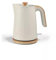 New Cream 1.7L Fast Boil Scandi Kettle – 3000W Electric Kettle with Wood Effect Handle, Rapid Boil, Easy View Water Window D-07 (Cream & wood-effect)