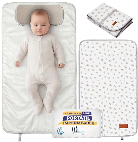 Matelas a Langer Bebe Portable Impermeable Pliable Nomade de Feuilles pour la maison ou l’extérieur Rembourrage Tapis Change Lavable Accessoires Cadeau Naissance Changing Mat Baby Valbaby