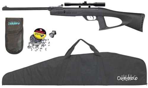 Carabina Perdigón Deltafox GT 3 Julios + Visor Outletdelocio 4x20. 5,5mm. + 2 Fundas + Balines. 23054/52613
