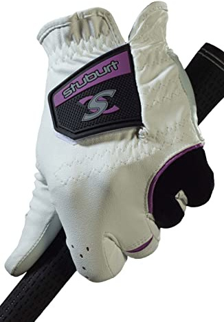 Stuburt Damen Stglv09 Womens Urban All Weather Golf Glove with Cabretta & Synthetic Leather, White/Black Golfhandschuh