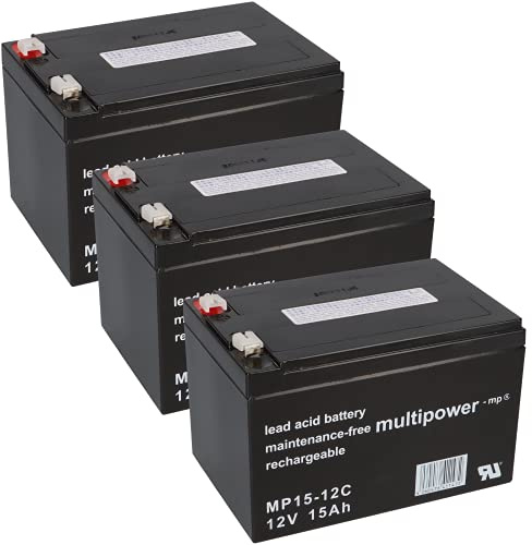 WSB Akkusatz 3X 12V 15Ah AKKU Batterie Elektro Roller E-Scooter 1885 36V