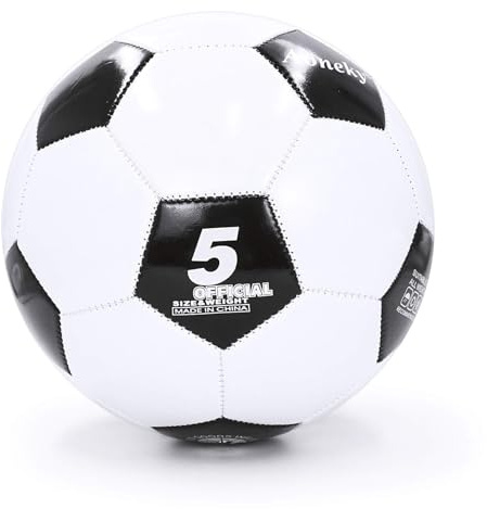 Aoneky Size 5 Soccer Ball with Pump, Traditional Black and White Football for Adults and Youth, Deflated for Shipping, Training Practice Match Ball