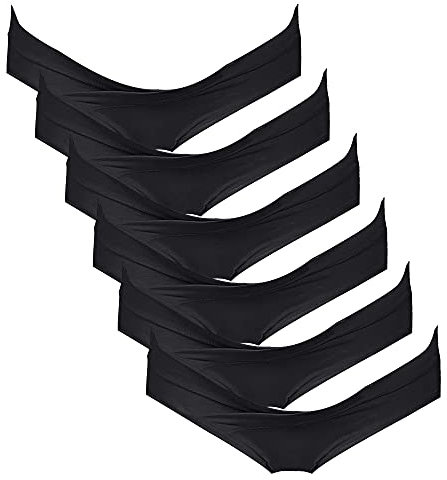 Intimate Portal Umstandsunterhosen Damen Baumwolle Unterbauch Bikini Schwangerschaft Wochenbett 6er-Pack Schwarz XL