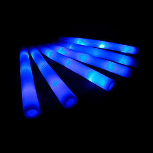KUMUNDO - 15 Unidades Palos Led 48cm, Palos led para Bodas, Barras Luminosas, Sticks Luminosos para Fiestas, Palos de Espuma Luminosos con led Azul