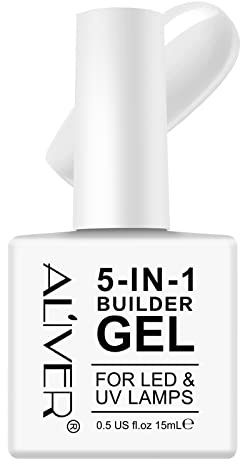 Builder Gel, 5 IN1 Builder Gel In A Bottle, Top Base Coat Strengthener Gel Hard Gel UV/LED Gel Polish For Nails Extensions Tips, Repair Broken Nails, Nail Art Decoration Adhesive