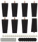 YAYODS 8 Stück Möbelfüße Schwarz 10cm - Tischbeine Holz Quadrat - Möbelfüsse Holz Eiche mit Montageplatten & Schrauben für Sofa, TV, Schrank