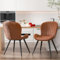 Hawthyhome Esszimmerstühle 2er Set, Küchenstuhl, Stuhl Esszimmer Wohnzimmer, ergonomischer Sessel, Armlehnstuhl, Polsterstuhl, Wasserdichtes Material,Metallbeine, Braun