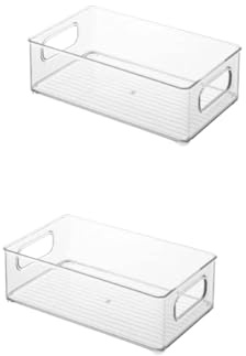Beufee Makeup Organizer, 2PCS Acrylic Storage Containers Desktop Storage Box Vanity Storage Organizer Makeup Containers Organizers Clear Organizer Bins for Face Mask