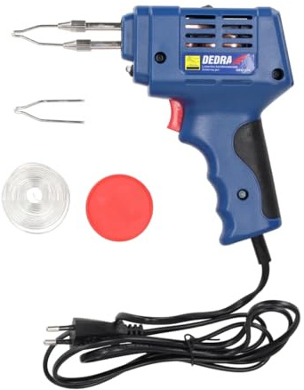 DEDRA Transformator-Lötkolben stark 175W, bis zu 600°c, Leichtgewicht 0,65 kg, Zusätzliche Beleuchtung, Lötkolben mit LED-Licht, Kabelgebunden Elektro-Lötpistole
