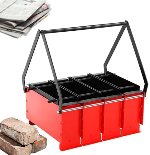 Briquetas de papel manual, prensa de periódicos resistente con 4 compartimentos para una producción eficiente de ladrillos refractarios, ideal para quemar leña en el hogar y el jardín