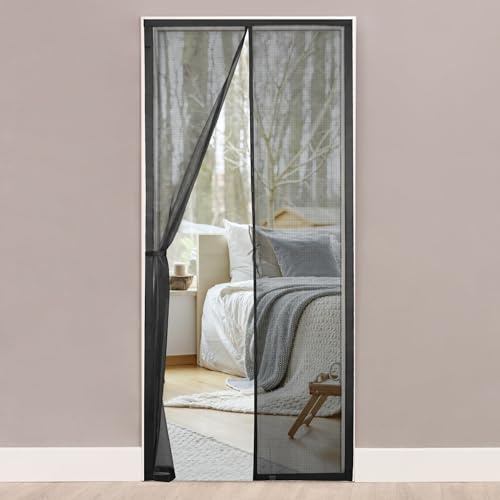 HONGTAISHENG Zanzariera Magnetica per Porta, Nero, 95x220CM