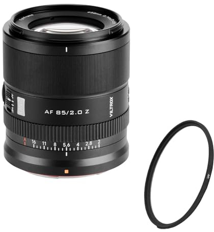 Viltrox AF 85mm F2.0 EVO – Kit con Filtro Protector UV | Objetivo de Retrato Full-Frame F2.0 con Autofoco STM | Compacto, Luminoso y Ligero para Nikon Z