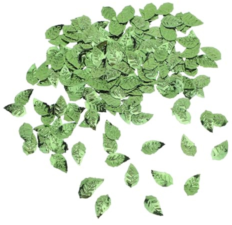Housoutil Coriandoli di Foglie Glitterate Verdi 15g, Decorazioni Autunnali da Tavola Foglie Sparse in Feltro per Feste di Natale e Ringraziamento, Forniture per Addobbi Festivi Glitterati