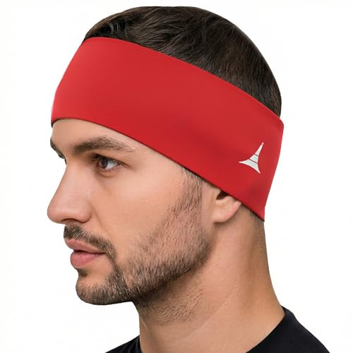 Fascia Sportiva da Uomo French Fitness Revolution - Fascia Anti Sudore Uomini per Corsa, Crossfit, Allenamento e per Dominare le tue Competizioni - Elasticizzata e traspirante - Rosso