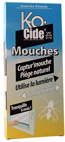 K-OCIDE - Captur'Mouche - 2 Pièges à Vitre - sans Chimie - Attire par la Lumiere - Efficace et Esthètique - 6 Recharges