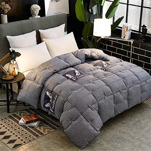 LINGKY Edredón De Algodón 100% Natural De Invierno, Relleno De Microfibra con Un Peso De Relleno De 3000 G, Transpirable Y Agradable para La Piel (Azul,150x200cm 2.0kg)