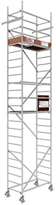 ALTEC Rollfix® 2.0 700 | 7m Arbeitshöhe | bremsb. Lenkrollen (Ø150mm) | Wandanker | Made in Germany | TÜV | belastbar 200kg/m² | Norm - DIN EN 1004-1 | Modulares Arbeitsgerüst | Alu-Gerüst