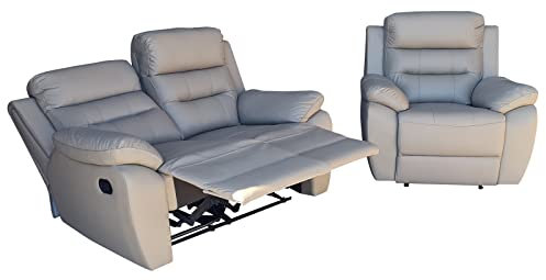 Mapo Möbel Voll-Leder Sofagarnitur Fernsehsofas Relaxsofas 5131-2+1-A-2847