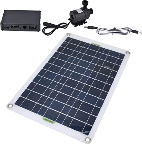 Pompa Ad Acqua Solare Tnfeeon Pompa Solare per Laghetto Water Gardens Ponds Kit Pompa Ad Acqua Solare Pannello 50W 800Lh 12V DC a Basso Rumore Pompa per Laghetto Solare in