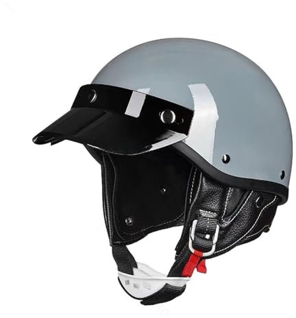 Moto Casque Jet Bol Vintage Casque Mobylette avec Lunettes Homologué ECE Rétro Demi Casque Moto Vélo Scooter Chopper pour Adultes Homme et Femme 1,S