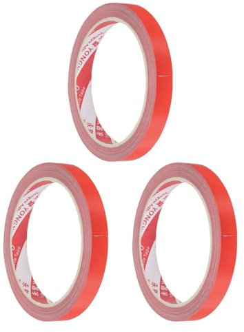 PATIKIL Nastro Laterale per Ping Pong da 33ft x 0.4, 3pz Nastri Laterali per Ping Pong Disponibili in 20 Racchette, Protegge i Bordi Della Gomma e Della Lama per Racchette, Rosso