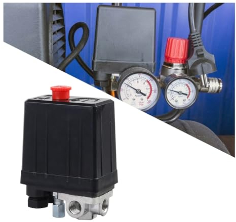 Druckschalter Kompressor 220V Luftkompressor Druckschalter 4 Loch Luftkompressorregler Mehrzweck Druckschalter Steuerventil für Schnellen Druckabbau (15A)