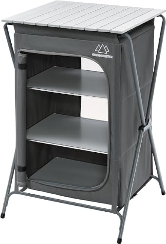 MOUNTAIN SUMMIT GEAR Foldable Roll Top Camping Pantry and Table, Made by Caddis Sports