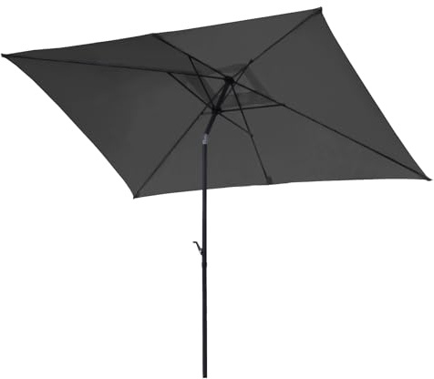 SVITA Sonnenschirm 3x2m Balkonschirm rechteckig mit Sonnenschutz Matt Dunkelgrau/Schwarz