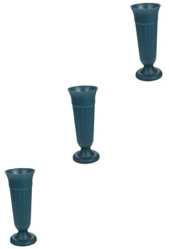 BESPORTBLE 3stücke Grabvase Für Blumen Wetterfeste Friedhofsvase Aus Robustem Material Für Und Gedenkstätten Stabile Blumenvase Mit Sockel Für Ganzjährige Eleganz Für Trauerfeiern Und