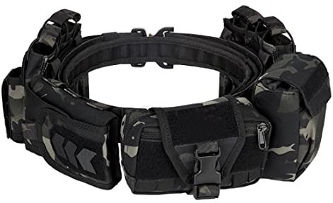 HOPBLOCK Taktischer Gürtel, Militär Herren Gürtel Einstellbare Militärischen Tactical Belt mit Patronentasche, Nylon Schnellspanner Security Gürtel für Outdoor Streife Arbeit Jagen