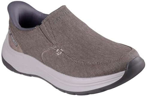 Skechers Slip-Ins 205356 Decklan Gulliver Taupe Mocassini Sportivi per Uomo in Tessuto (Taglia 43)