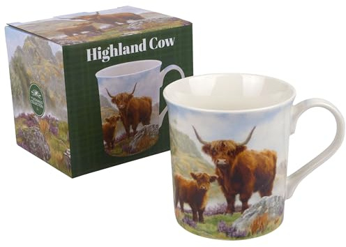 The Leonardo Collection Highland Cow Mug Macneil Studios, Tea and Coffee Mugs for Hot Drinks | Fine China Printed Mugs for Kitchen & Home | Reusable Ceramic Cups for Every Occasion