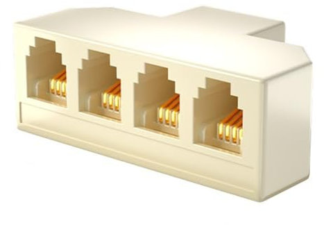 Wynrzyj Adaptateur répartiteur RJ11 4 voies 6P4C 6P2C Améliore l'efficacité de la communication dans les maisons et les bureaux