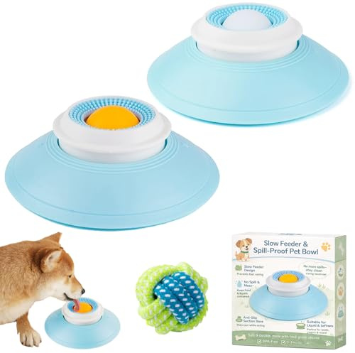 Lick Sphere-2026 - Pelota para perros sin BPA, con ventosa de silicona, sin derrames, comida líquida y blanda (2 A)